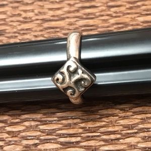 Vintage Sterling Silver Diamond Shaped Ring